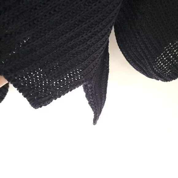 Vintage Eskandar Knit 100% Linen Sweater Womens Large Blue see through Lagenlook - Picture 10 of 16